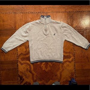 🧸⚓️NAUTICA ⚓️ Boys’ Gray & Navy Cotton Sweater with 1/4 zip collar🧸 Size 8